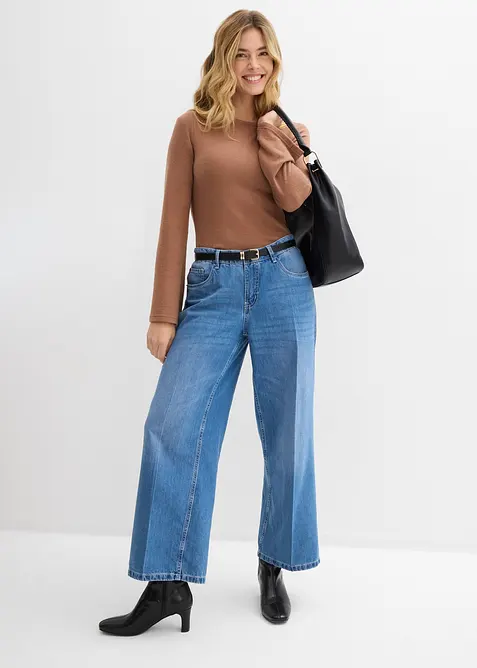 Langermet topp i myk viskosemiks, bonprix