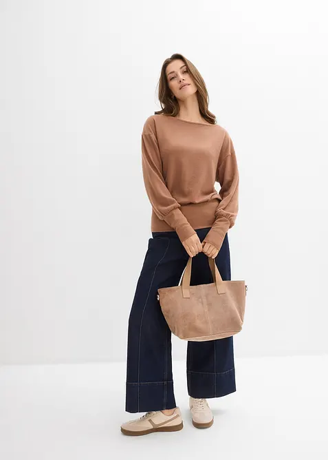 Langermet topp i myk viskosemiks, bonprix