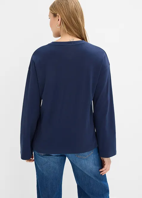 Langermet topp av fast bomull, bonprix