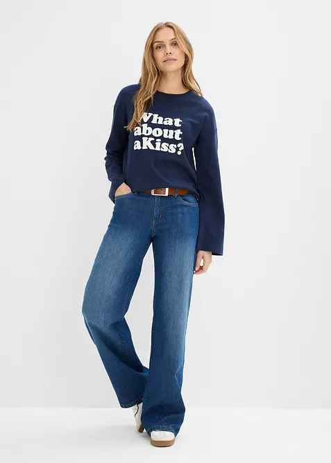 Langermet topp av fast bomull, bonprix