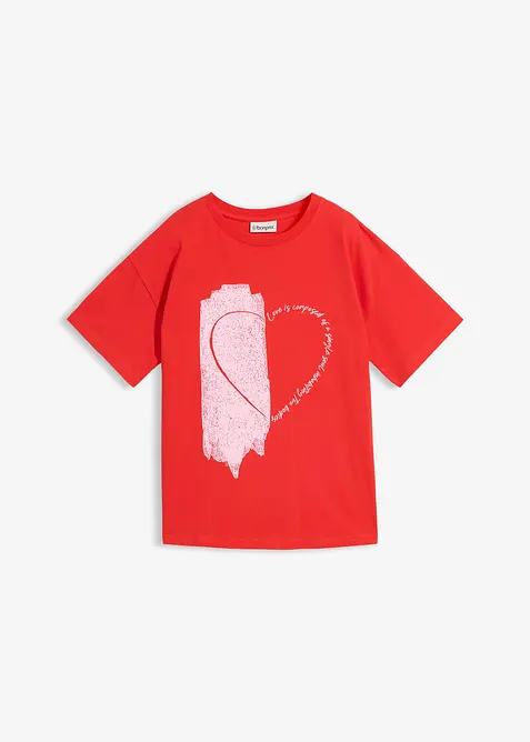 Oversized topp i &oslash;kologisk bomull med elastan, bonprix