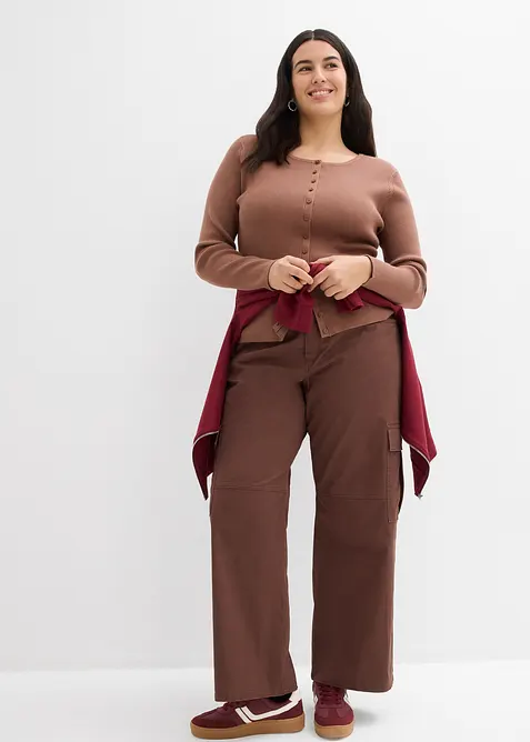 Finstrikket cardigan i myk viskosemiks, bonprix