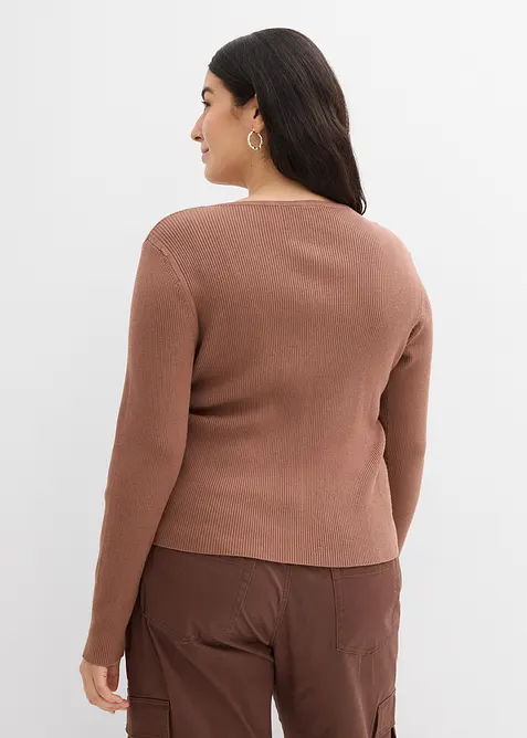 Finstrikket cardigan i myk viskosemiks, bonprix