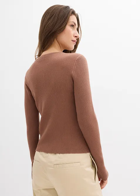 Finstrikket cardigan i myk viskosemiks, bonprix