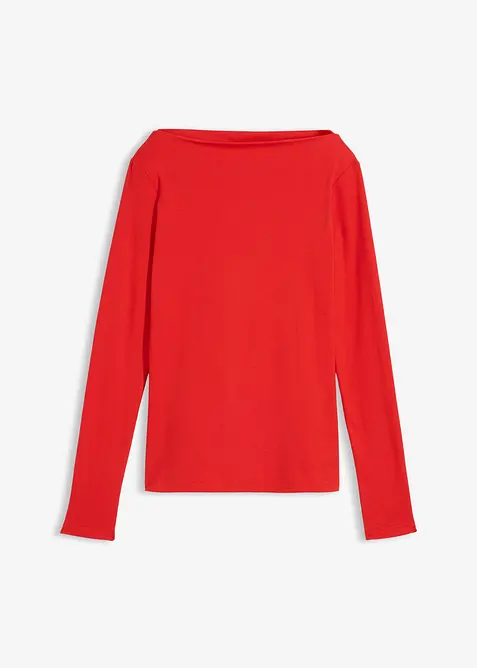 Ribbet topp i figurn&aelig;r modell, bonprix