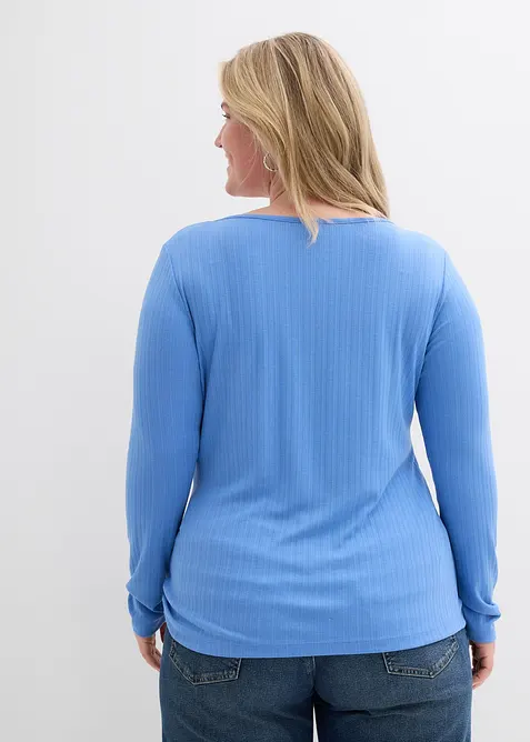 Langermet, ribbet topp, bonprix