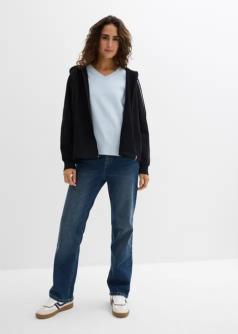 Topp i formstabil jersey i 100% &oslash;kologisk bomull (2-pack), bonprix