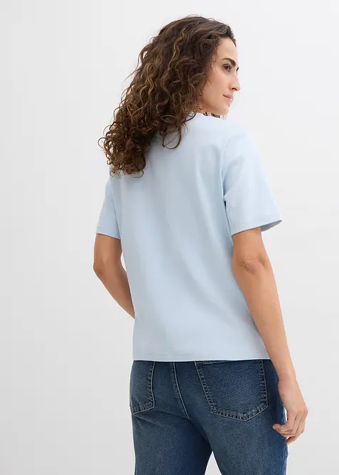 Topp i formstabil jersey i 100% &oslash;kologisk bomull (2-pack), bonprix