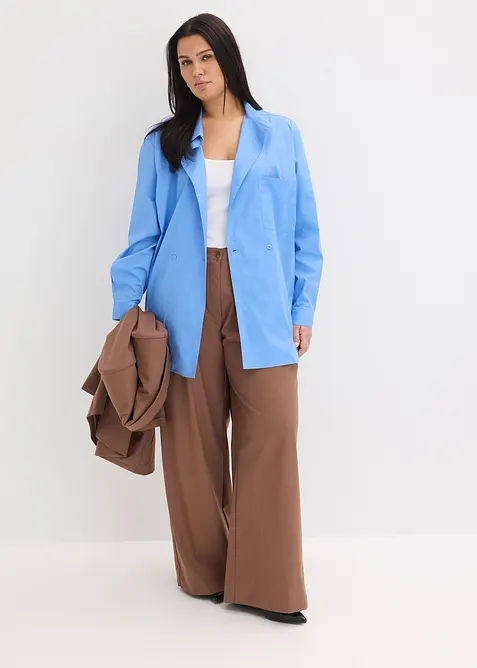 Lang skjorte med V-hals, bonprix