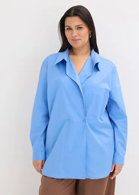 Lang skjorte med V-hals, bonprix