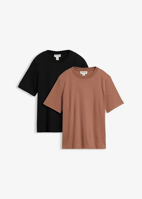 Topp i heavy jersey av 100% &oslash;kologisk bomull (2-pack), bonprix