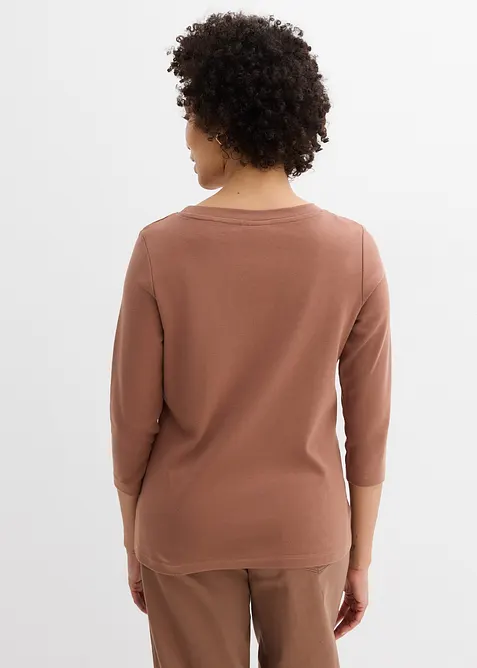 Topp i formstabil jersey med &oslash;kologisk bomull (3-pack), bonprix