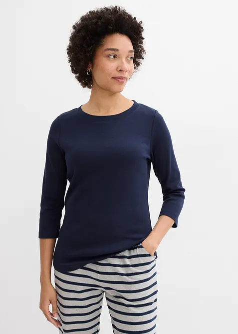 Topp i formstabil jersey med &oslash;kologisk bomull (3-pack), bonprix