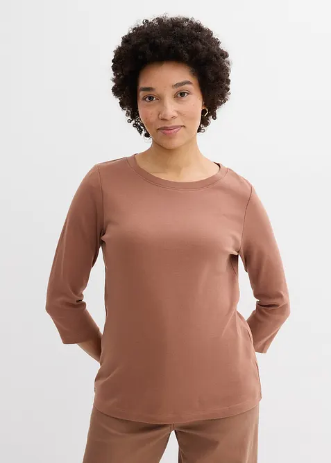 Topp i formstabil jersey med &oslash;kologisk bomull (3-pack), bonprix