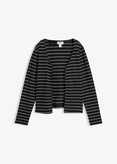 Cardigan i formstabil jersey i 100% &oslash;kologisk bomull, bonprix