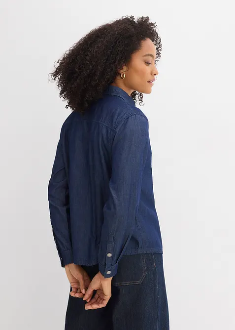 Jeansbluse, oversized av &oslash;kologisk bomull, bonprix