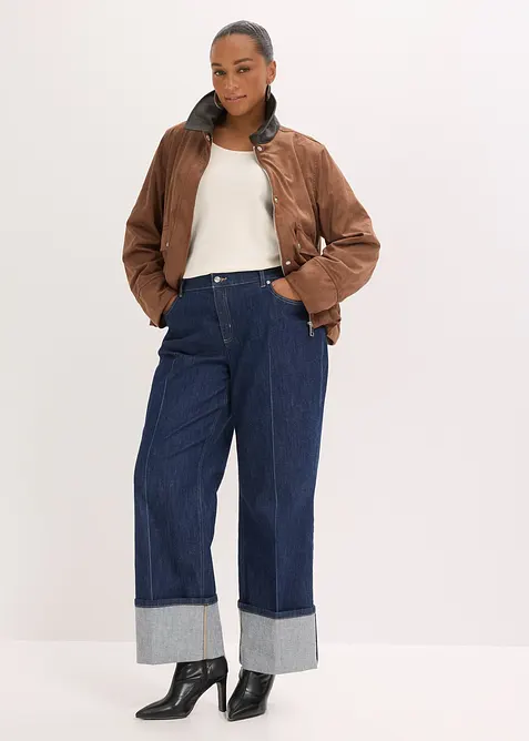 Jakke i imitert, semsket skinn, bonprix