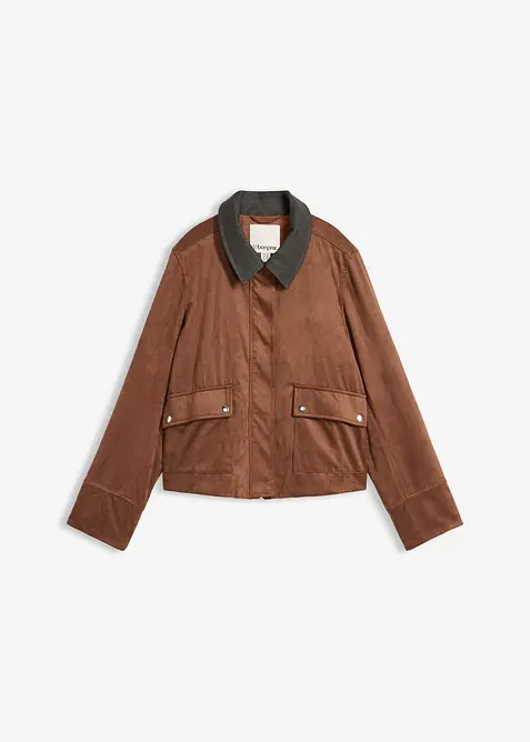 Jakke i imitert, semsket skinn, bonprix