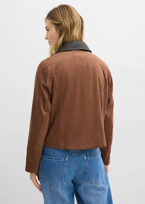 Jakke i imitert, semsket skinn, bonprix