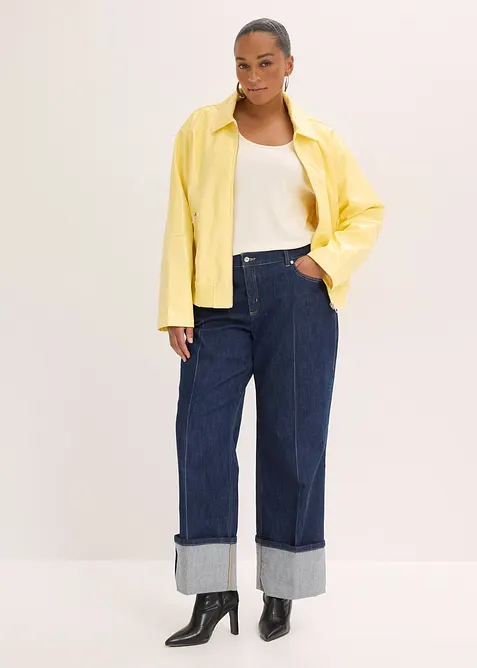 Kort jakke i imitert skinn, bonprix