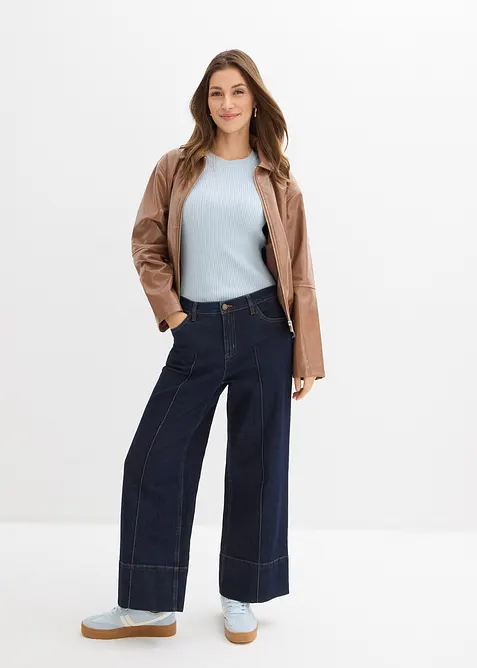 Kort jakke i imitert skinn, bonprix