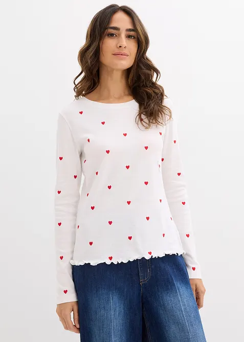 Langermet topp i 100% bomull, bonprix