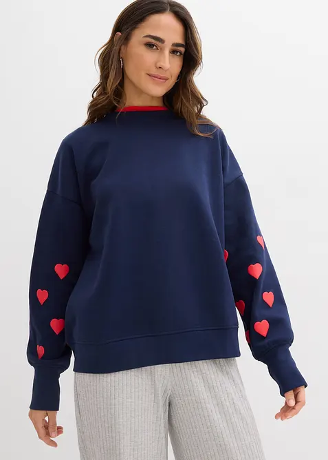 Sweatshirt i bomullsmiks, bonprix