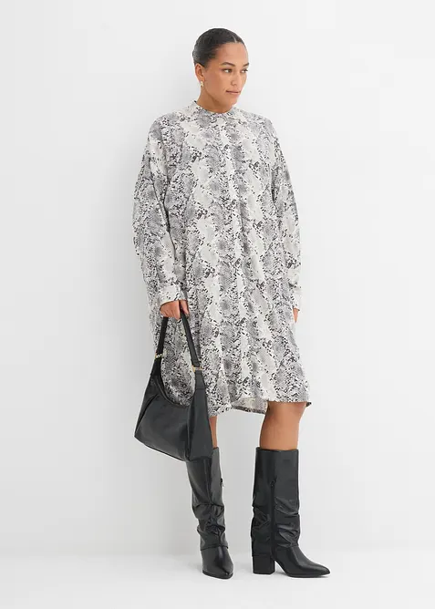 Ledig skjortekjole av fin viskose, bonprix