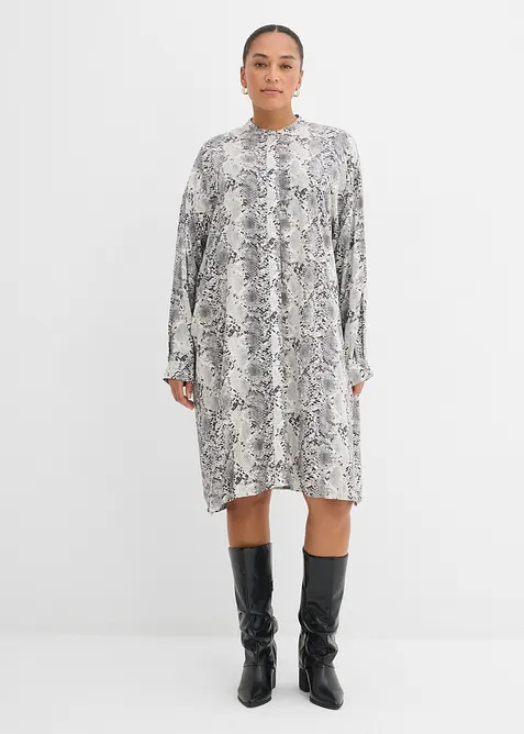 Ledig skjortekjole av fin viskose, bonprix