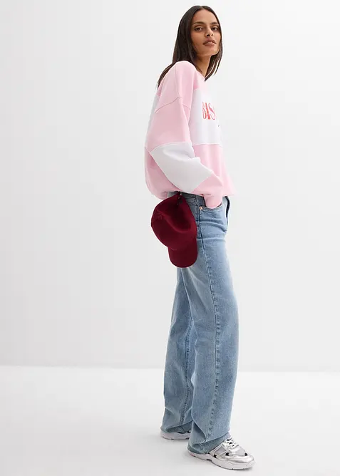 Oversized sweatshirt i myk bomullsmiks, bonprix