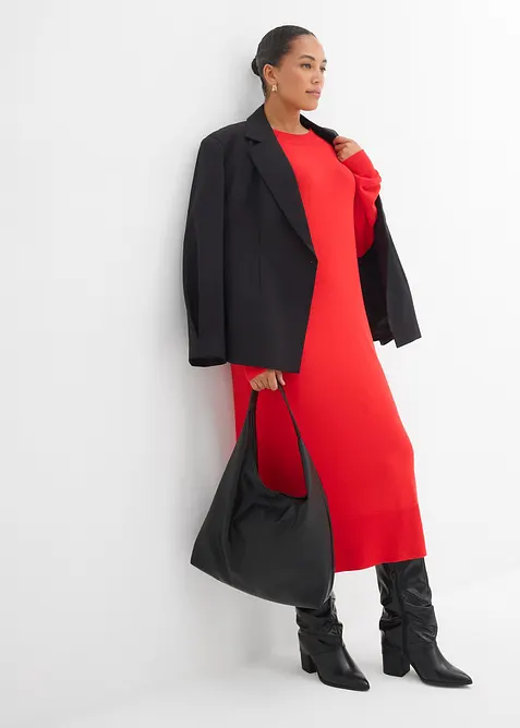 Ledig midikjole i viskosemiks, bonprix