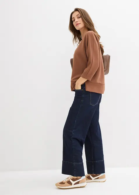 Sweatshirt i strukturmateriale, bonprix