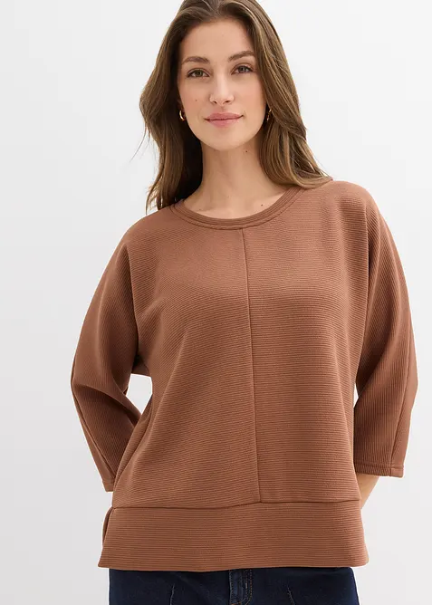 Sweatshirt i strukturmateriale, bonprix