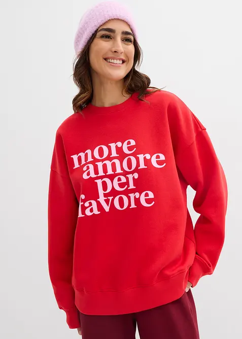 Oversized sweatshirt i bomullsmiks, bonprix