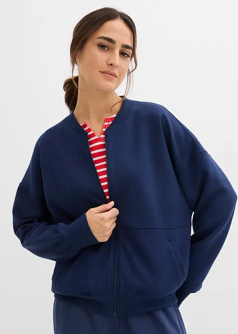 Oversized sweatjakke i scuba-materiale, bonprix