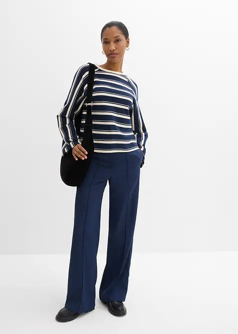 Langermet topp i formstabil jersey, bonprix