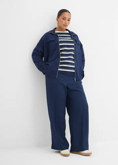 Langermet topp i formstabil jersey, bonprix