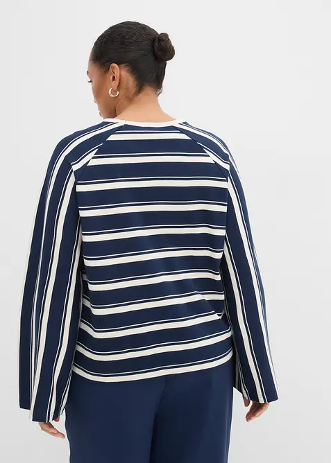 Langermet topp i formstabil jersey, bonprix