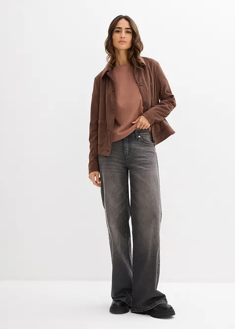 Topp i formstabil, &oslash;kologisk bomull med raglanermer, bonprix