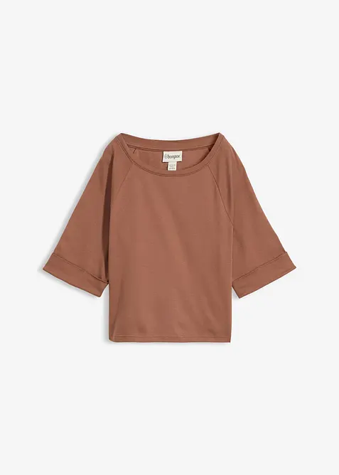 Topp i formstabil, &oslash;kologisk bomull med raglanermer, bonprix