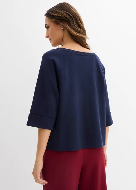 Topp i formstabil, &oslash;kologisk bomull med raglanermer, bonprix