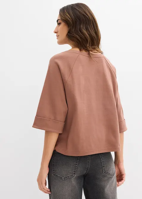 Topp i formstabil, &oslash;kologisk bomull med raglanermer, bonprix