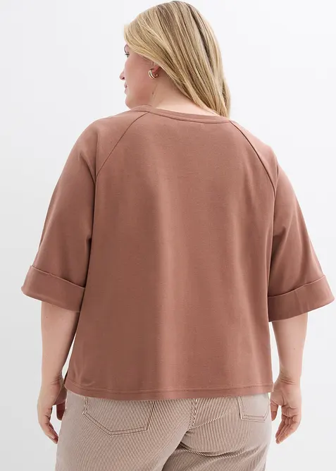 Topp i formstabil, &oslash;kologisk bomull med raglanermer, bonprix