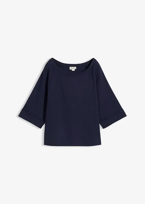 Topp i formstabil, &oslash;kologisk bomull med raglanermer, bonprix