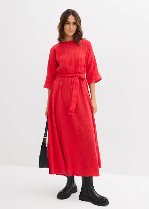 Midikjole i myk bomull, bonprix