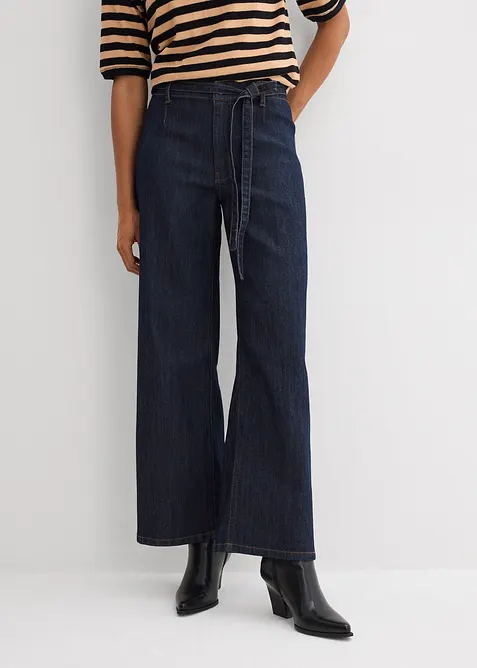 Wide Leg-jeans High Waist, cropped, bonprix