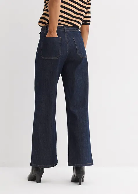 Wide Leg-jeans High Waist, cropped, bonprix