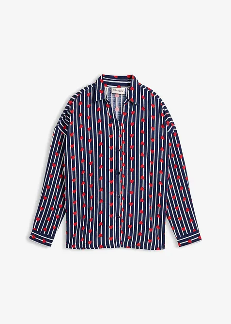 Oversized skjorte i myk musselin, bonprix