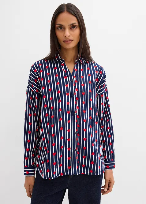 Oversized skjorte i myk musselin, bonprix