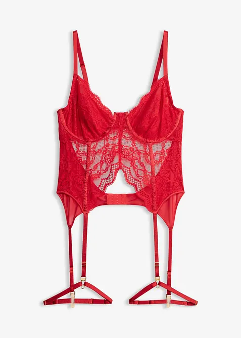 Korsett i tynt blondemateriale, bonprix